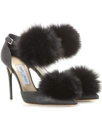Dolly 100 Glitter and Fur-Trimmed Pumps $1,065