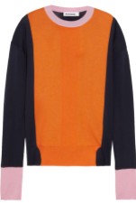 Jil Sander - Colour-Block Silk, Cotton and Cashmere - Blend Sweater $937