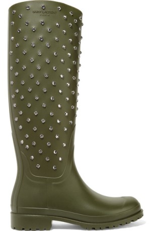 Saint Laurent - Festival Crystal Embellished Rubber Rain Boots $1,459