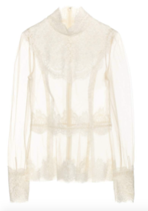 Dolce and Gabbana - Lace Trimmed Tulle Top $2,680